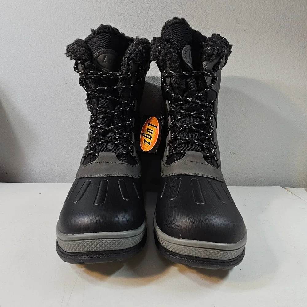 Lugz‎ Men's Anorak Waterproof Winter Boots Black Grey Lace Up Fur Lined Sz 9